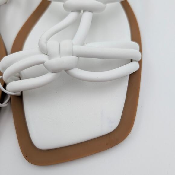 Azalea Wang Stetson Tubular Straps Knot Flat Sandals Women's White Size US6 EU37 - Picture 12 of 12